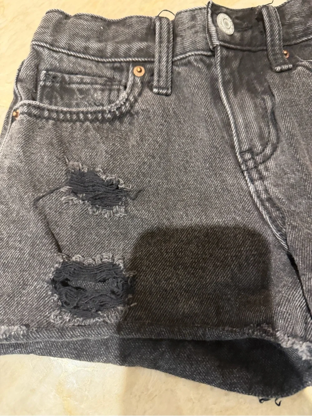 Old Navy Black Distressed Denim Girls Shorts